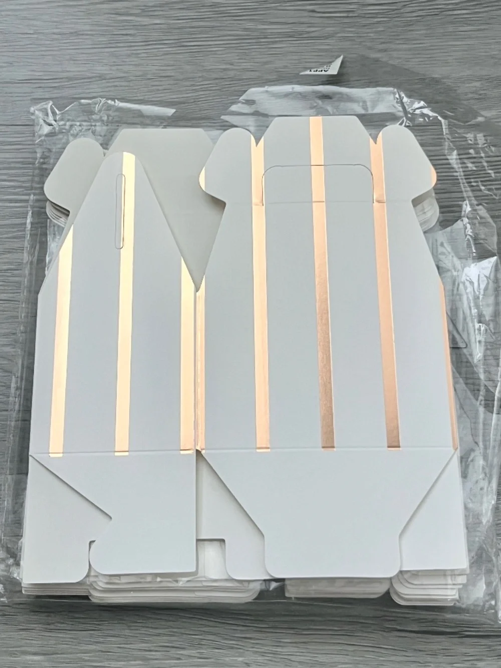 Andaz Press Rose Gold Foil Striped Gable Boxes For Wedding/Birthday/Party